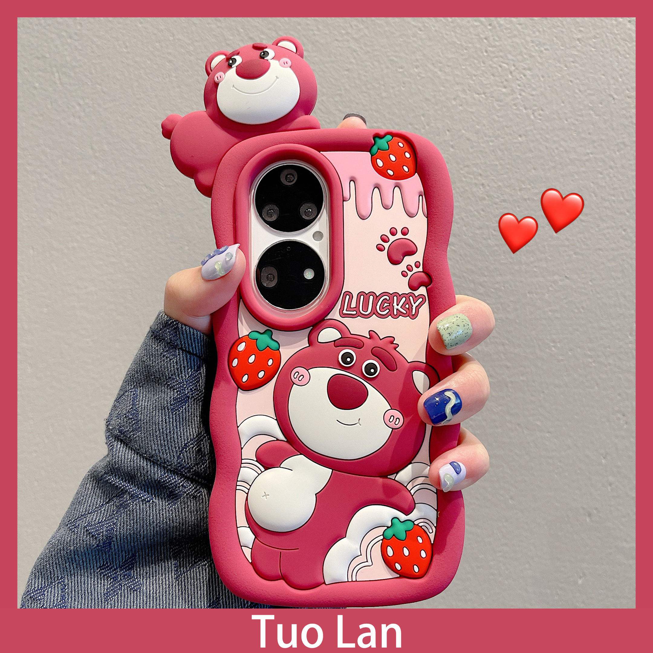 拓岚 适用华为p50pro手机壳p40pro卡通p60立体mate60pro趴趴草莓熊果酱nova9/8荣耀80/70/60/50pro硅胶软套女,3C数码配件,手机保护套/壳,淘宝优惠券,粉丝福利购,淘宝优惠卷