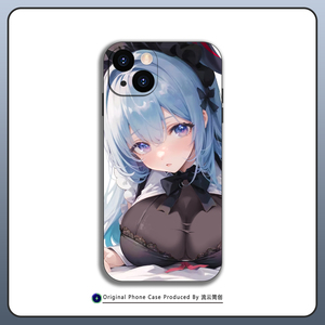 日系软萌温柔蓝发少女治愈风磨砂硅胶手机壳同人周边适用iPhone16苹果17ProMax小众动漫二次元防摔磁吸保护套