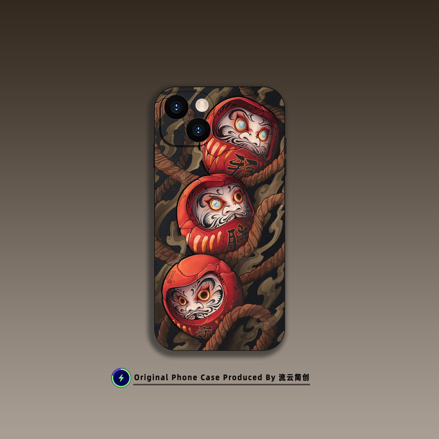 红色招福达摩手机壳适用苹果16小米OPPO日式艺术插画15红米K90华为VIVO液态硅胶14透明Air磁吸iPhone17ProMax