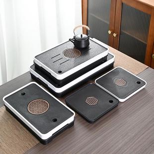 耐高温家用泡茶盘轻奢简约石制干泡盘小型两用茶托盘沥水茶海