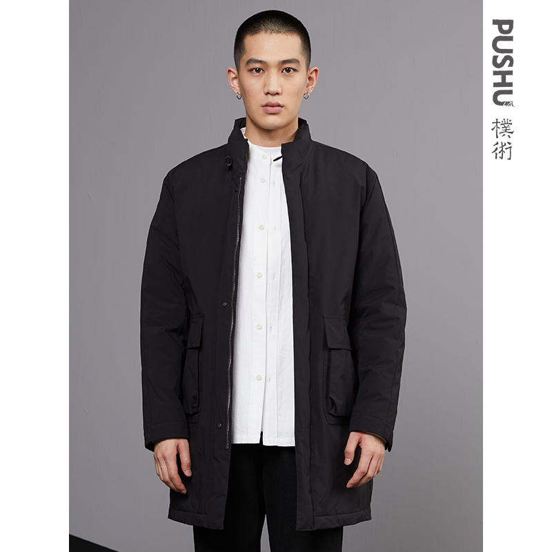朴术黑色立领帅气羽绒服