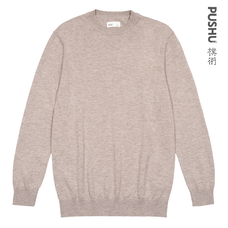 朴术100%绵羊毛圆领柔软亲肤毛衣