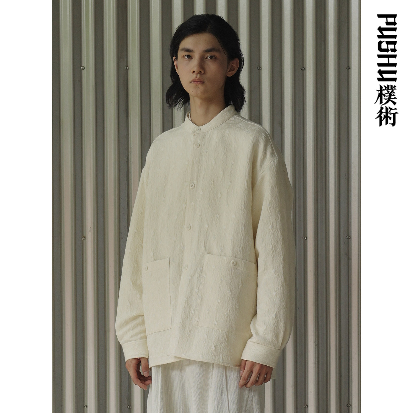 朴术秋季白色大口袋夹克外套