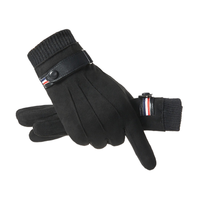 劲彭男士麂皮绒手套加绒加厚保暖