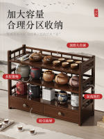 Tea set shelf, desktop, small antique display stand, modern and simple new Chinese-style multi-treasure cabinet, teapot rack, tea storage cabinet thumbnail 7