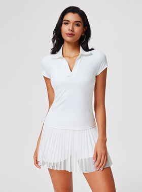 Tennis girl夏季新款专业网球上衣 裸感速干透气运动T恤 修身显瘦