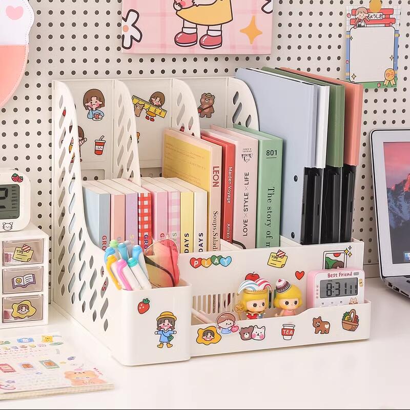 桌面文件架多层文件框分隔书架子置物架办公A4资料架学生立式书架