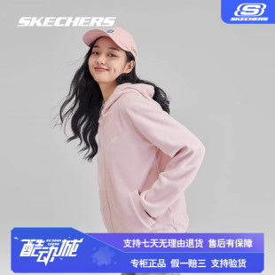 外套女舒适连帽加绒外套摇粒绒保暖户外上衣 Skechers斯凯奇春夏季