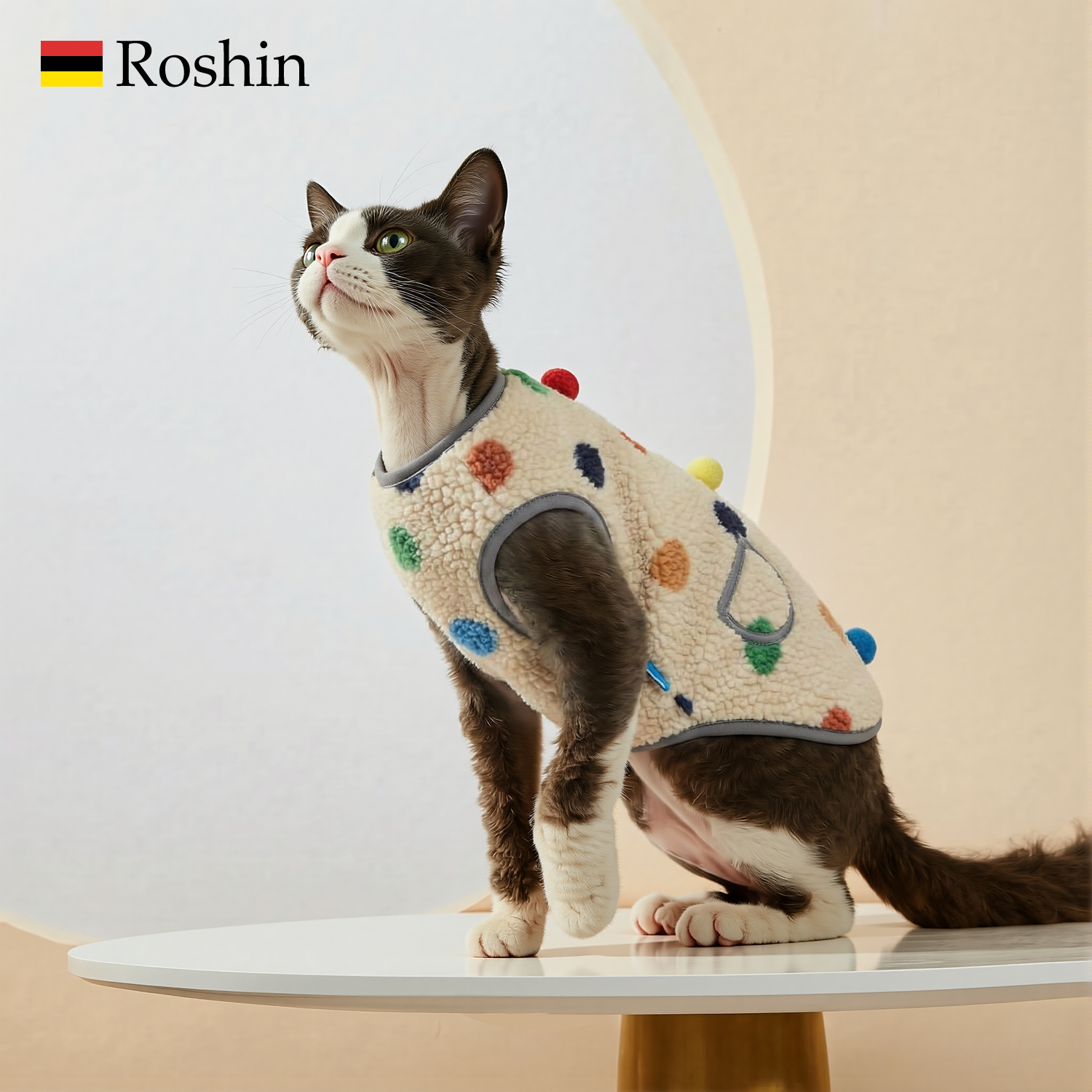 Roshin加厚保暖防风猫马甲秋冬