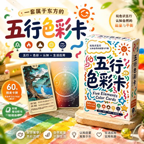 五行色卡60甲子幸运色穿搭传统色彩水晶手串参考赠小程序说明书
