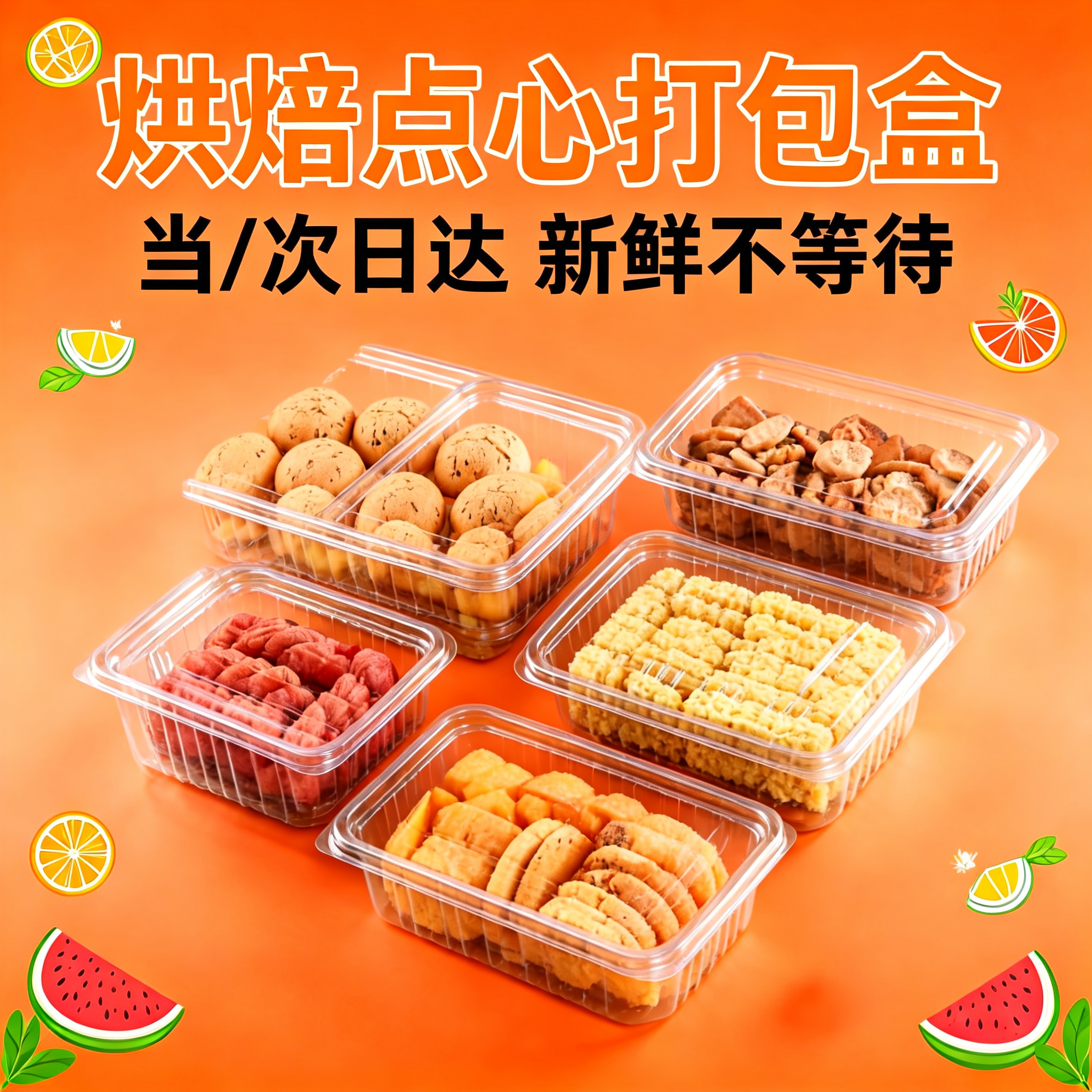 蛋卷包装盒手工盒子一次性透明西点盒烘焙点心饼干食品包装打包盒