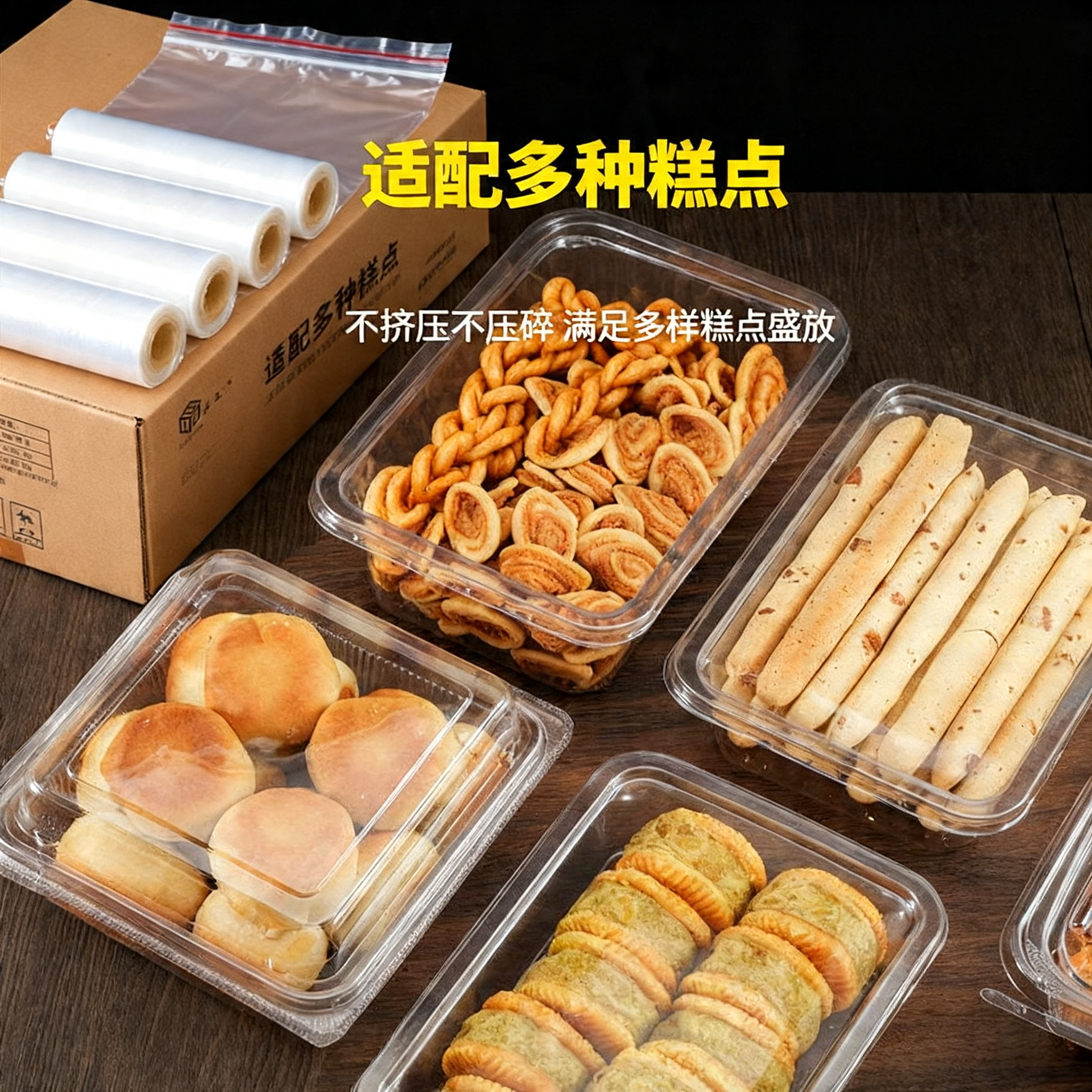 糕点盒子家用大号中式糕点包装盒一次性糕点打包盒烘焙点心收纳装