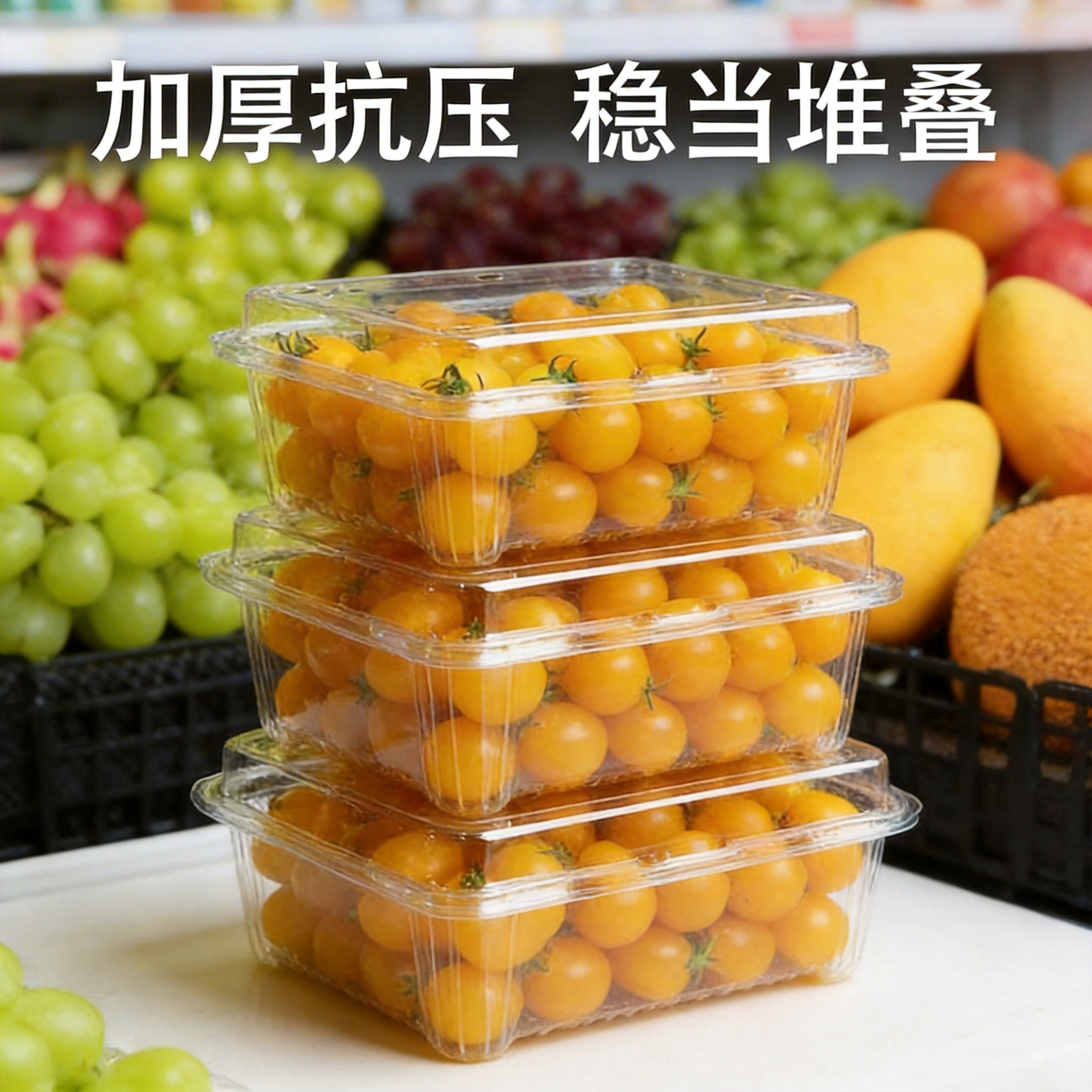 一次性水果三斤装盒子透明带盖果切打包盒商用保鲜食品级整箱批发