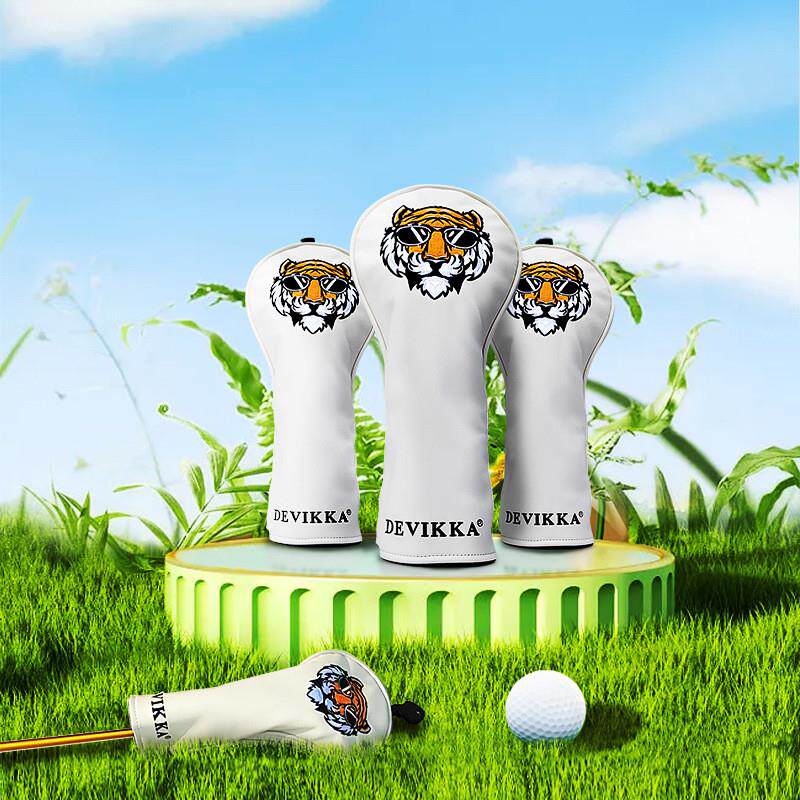 高尔夫老虎刺绣木杆套 杆头套球杆保护套高尔夫pu球杆套 golf用品