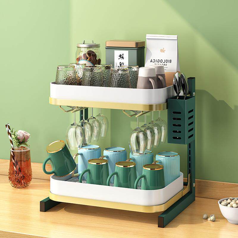 桌面杯子收纳置物架水杯收纳盒红酒玻璃杯茶杯托盘沥水杯架子杯架