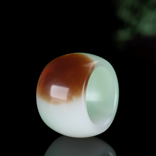 新疆和田玉扳指糖青白玉男玉石文玩戒指复古宫廷大拇指环玉石戒指