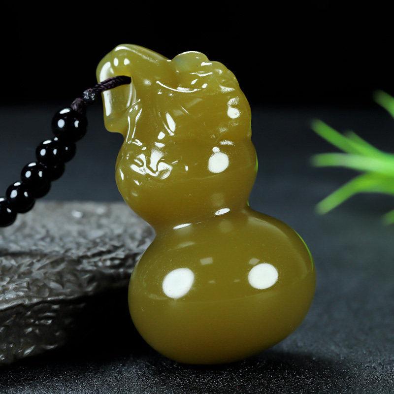 和田玉葫芦把件新疆玉且末糖福禄手玩件玉石葫芦把玩件腰坠玉佩坠