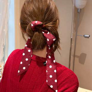 复古港风ins波点丝带一款多用搭配衬衫颈链腰链绑带发带爆款配饰