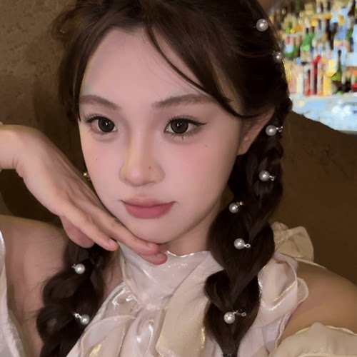 超仙麻花辫珠珠发扣发夹侧边马尾编发点缀小巧精致夹子头饰女新款