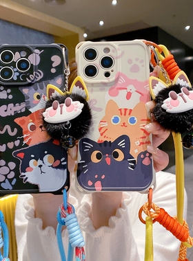 可爱卡通猫一加ACE5pro手机壳OneplusACE6/5全包ACE3/3V斜跨背ACE2pro/2V防摔一加15/12网红女一加13软硅胶套