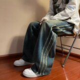 秋冬牛仔裤男oversize帅气复古水洗宽松直筒ins高街百搭N4001，男装牛仔裤，星座603-2