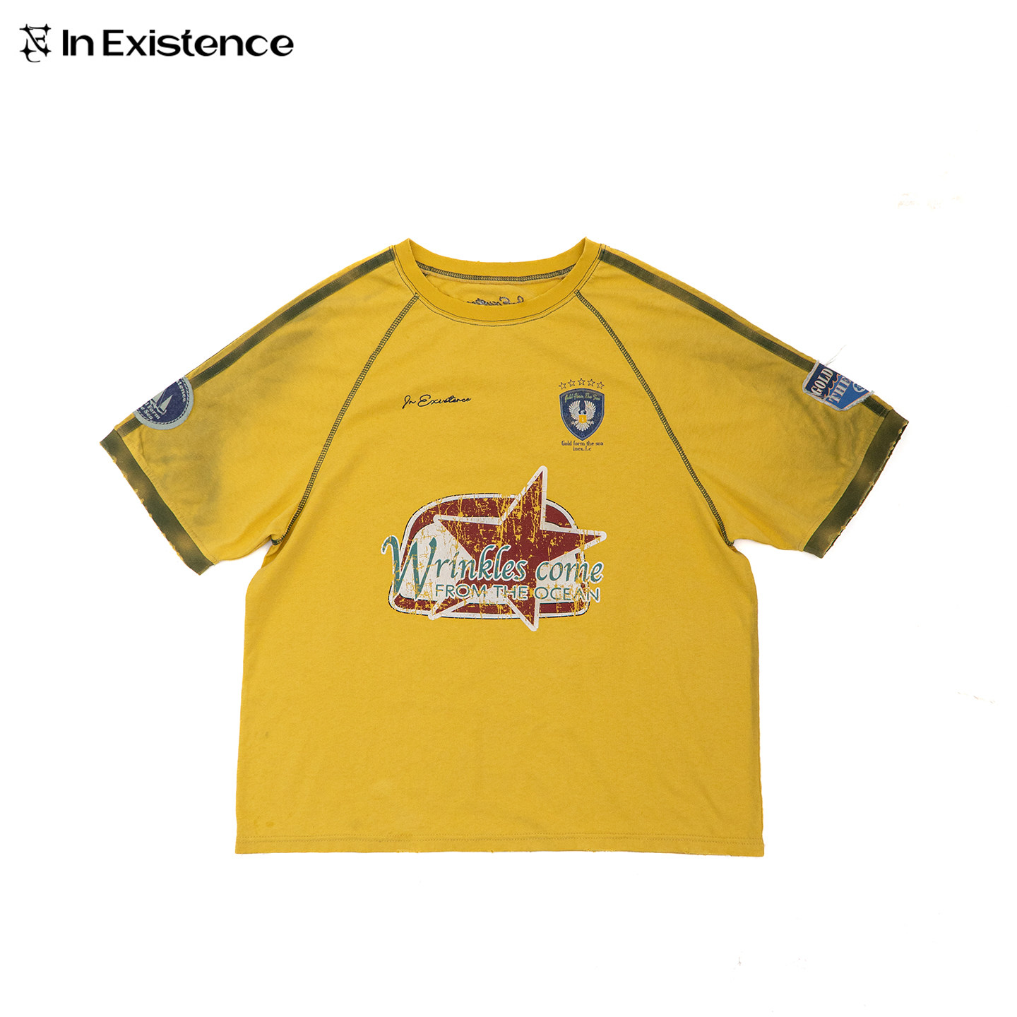 IN EXISTENCE存世 26ss「桑巴魂耀」水洗做旧纯棉复古短袖足球衣