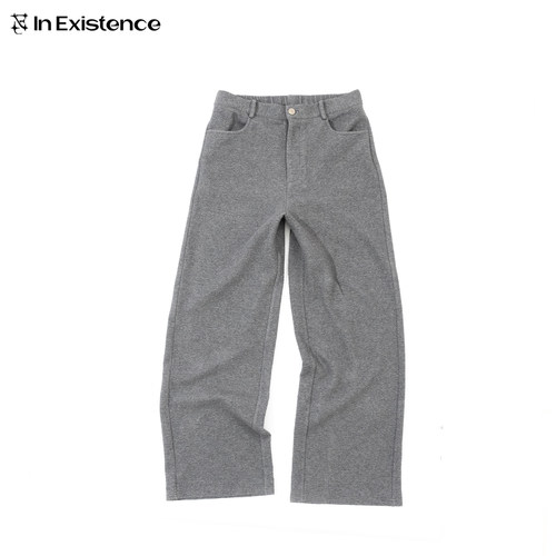 IN EXISTENCE 存世25FW立体褶皱肌理银扣宽松休闲卫裤