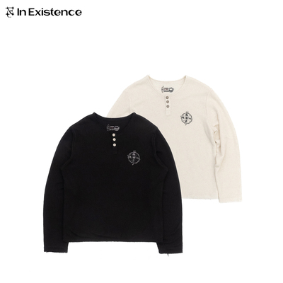 IN EXISTENCE存世25FW「代天巡狩」双层混纱肌理亨利领长袖打底衫