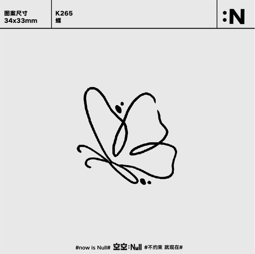 空空null 蝶 草本保持久防水持久果汁蝴蝶纹身贴ins简约锁骨贴