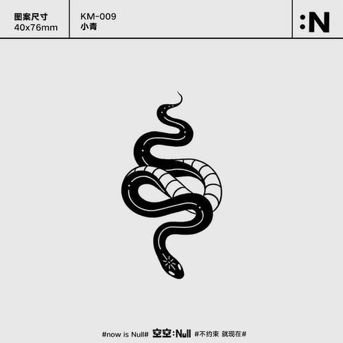 空空NULL  小青 草本保持久防水持久仿真果汁纹身贴男刺青ins网红