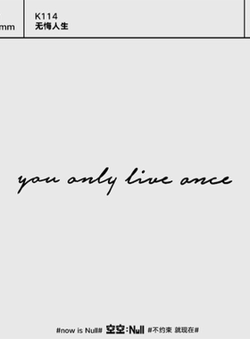 空空NULL 无悔人生 草本保持久防水持久果汁纹身贴优雅性感女网红
