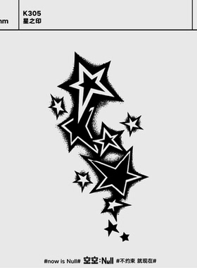 空空NULL 星之印 草本保持久防水持久果汁纹身贴花臂ins风女网红