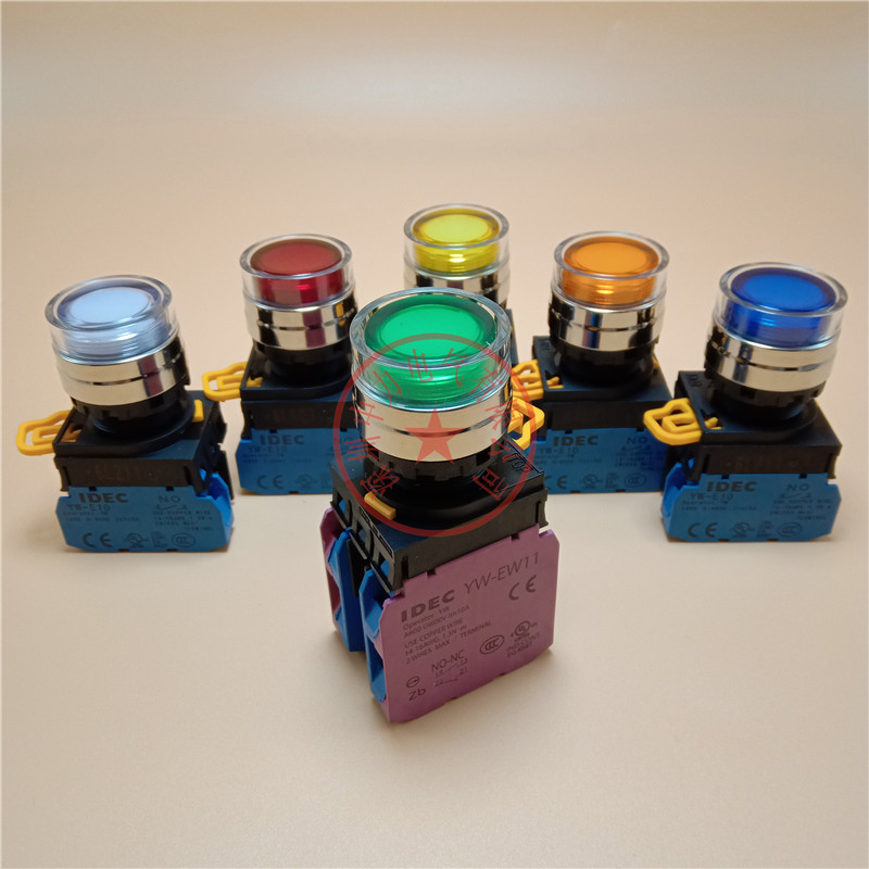 原装IDEC和泉带灯复位按钮开关YW4L-MF2E40 04 22Q4G/R/Y/S/A/PW