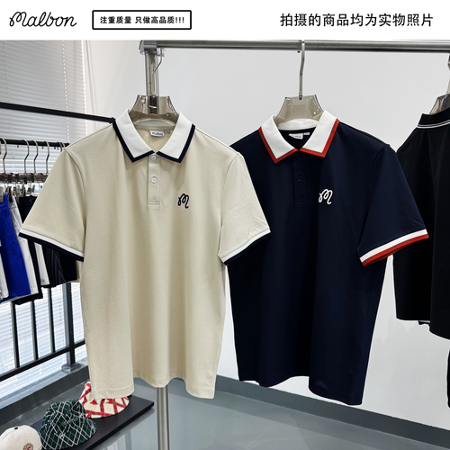 malbon高尔夫男Polo衫网球服短袖