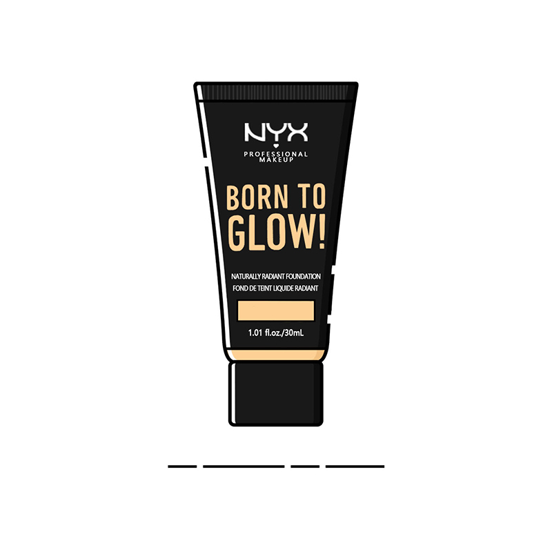 美国NYX born to glow粉底液黄黑皮调色分装瓶纯白色调和液07/12-封面