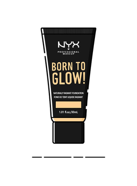 美国NYX born to glow粉底液黄黑皮调色纯白色调和液试色07/12