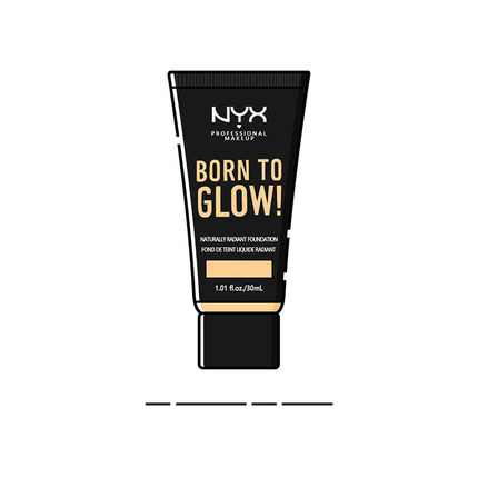 美国NYX born to glow粉底液黄黑皮调色纯白色调和液试色07/12