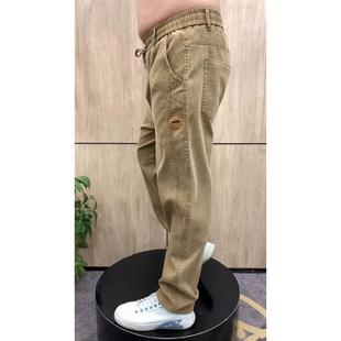 老爹裤 百搭宽松小直角裤 休闲裤 长裤 潮 直筒中年牛仔裤 春秋弹力男士