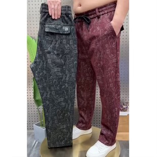 商务休闲裤 花裤 弹力长裤 小西裤 潮 春秋季 中青年宽松直筒小脚裤 男士