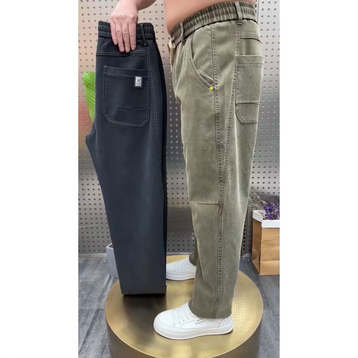 春秋季男士老爹裤直筒柔软弹力牛仔裤长裤宽松中年休闲裤哈伦裤潮,男装,牛仔裤,淘宝优惠券,粉丝福利购,淘宝优惠卷