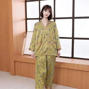 长袖 足疗家居服服按摩男女桑拿汗情侣服蒸服棉质长裤 睡衣洗浴套装
