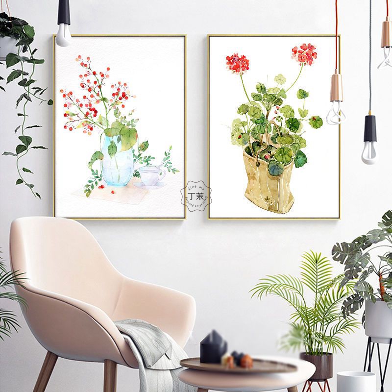 北欧风格清新花卉客厅装画现代简约田园客厅背景墙餐厅卧室挂画