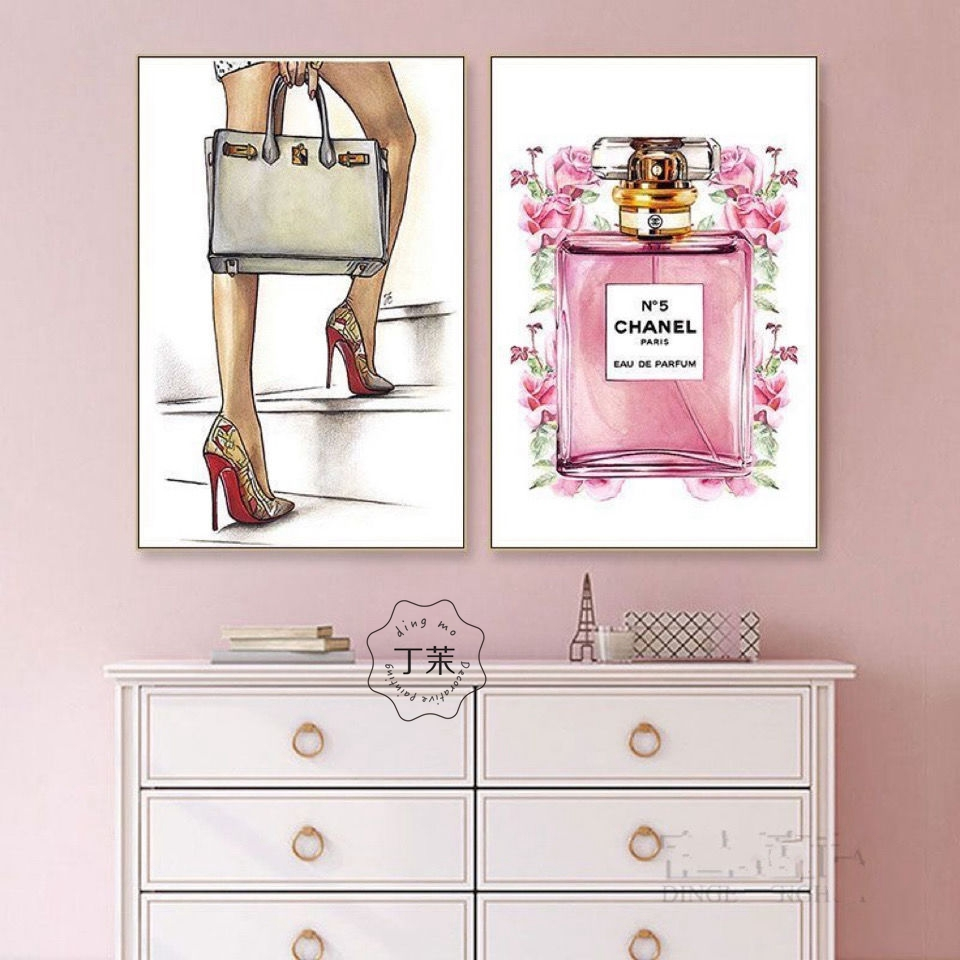 鞋店装饰画购物中心潮流时尚香水包包化妆品挂画服装店女装店壁画