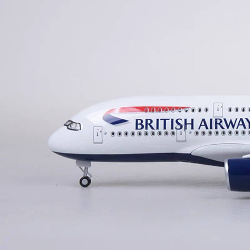 【带轮子带灯】英国航空英航空客A380仿真民航客机模型飞机摆件品