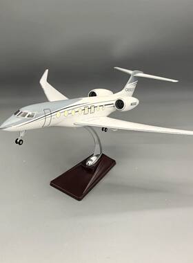 公务机飞机模型湾流G650ER原型机1:70镂空工艺46厘米礼品高端摆件
