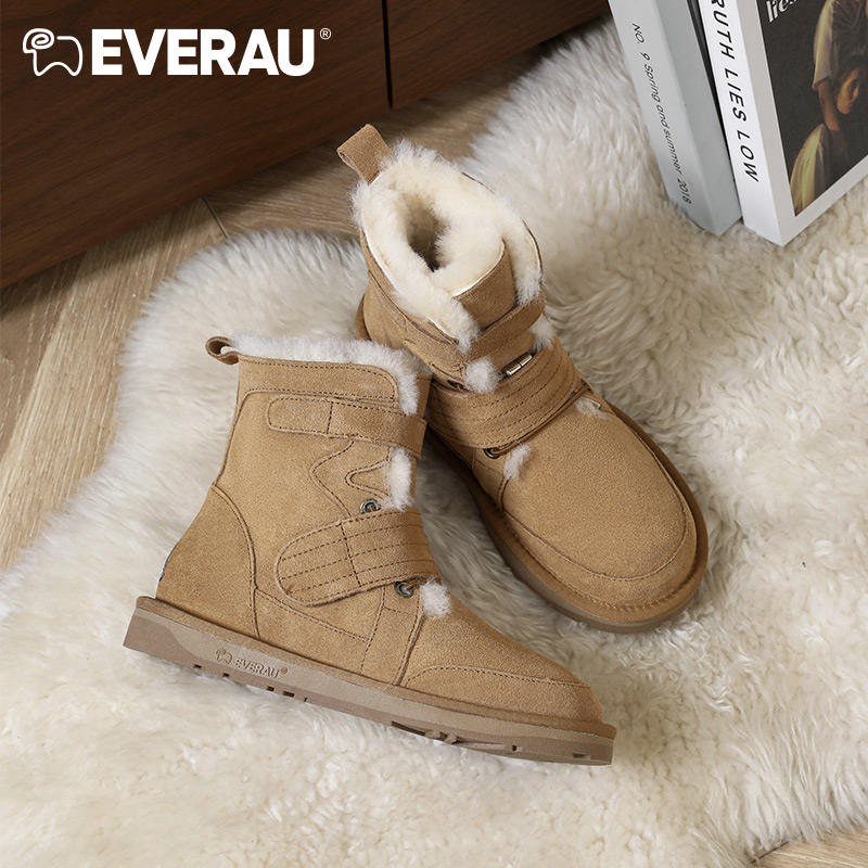 EVERAU皮毛一体雪地靴