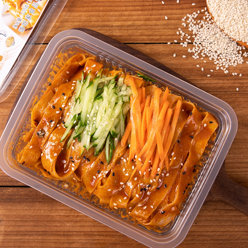 味哒哒面皮嗨吃家麻酱红油椒麻口味盒装凉皮旗舰凉皮擀面皮方便面