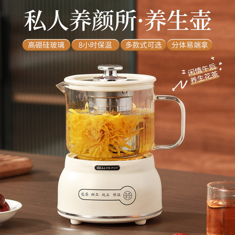 韩国养生壶小办公室一人多功能烧水花茶壶养生电炖杯炖煮一体