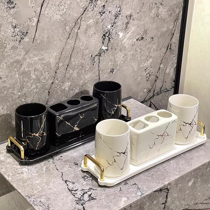 高级感刷牙杯高端牙杯洗漱杯家用牙刷杯轻奢漱口杯牙刷置物架套装