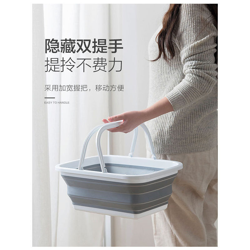 多功能折叠拖把桶泡脚桶沥水桶式塑料桶大容量方桶家用收纳盆
